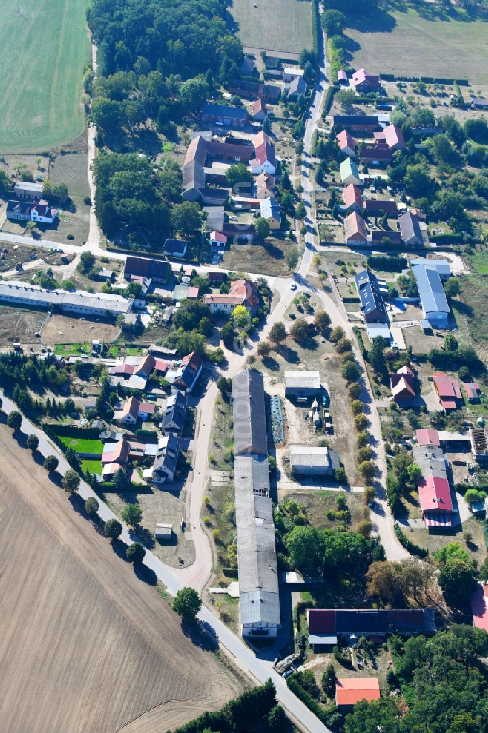 Aerial photograph Weitgendorf - Village view in Weitgendorf in the state Brandenburg, Germany