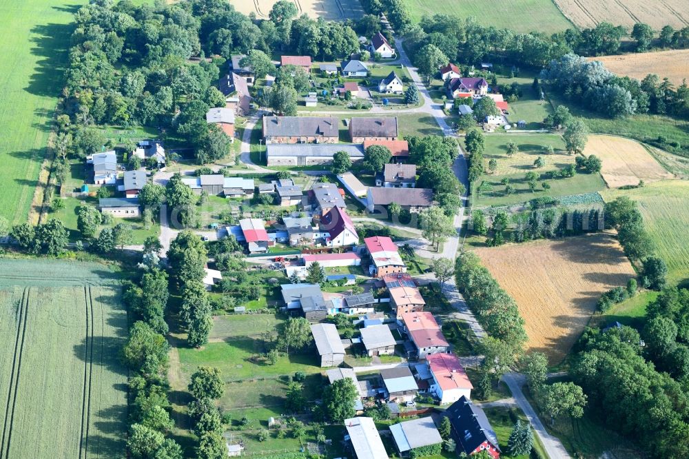 Wendemark from the bird's eye view: Village view in Wendemark in the state Brandenburg, Germany