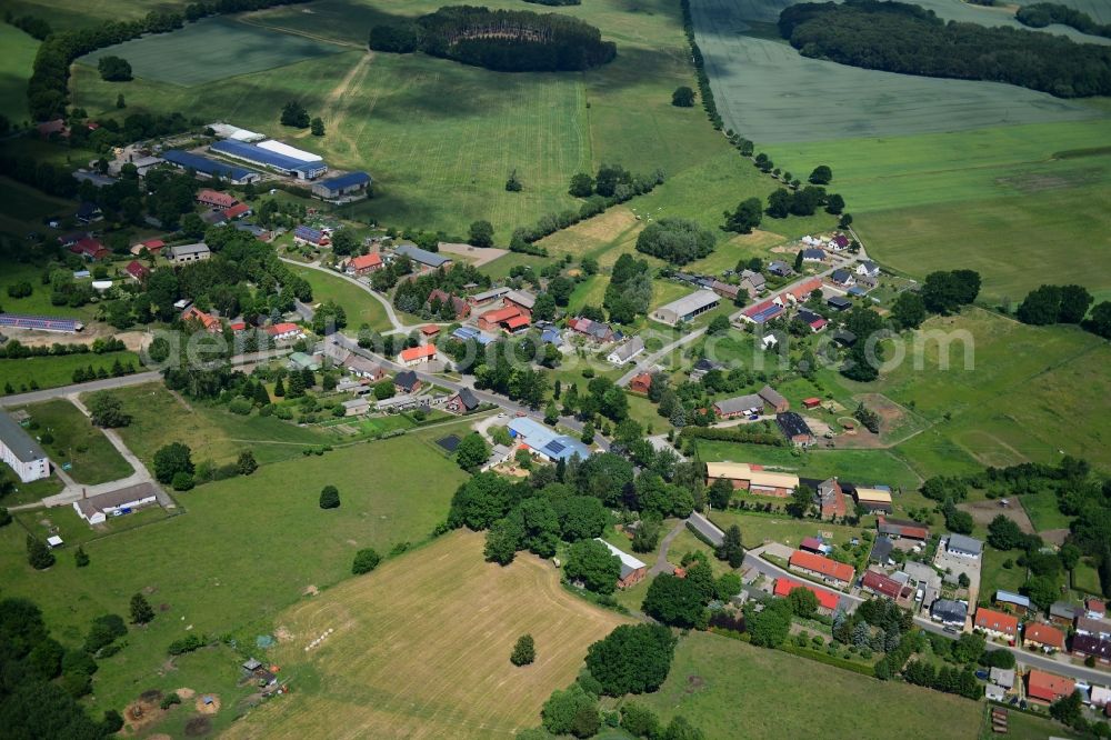 Werder from the bird's eye view: Village view in Werder in the state Mecklenburg - Western Pomerania, Germany