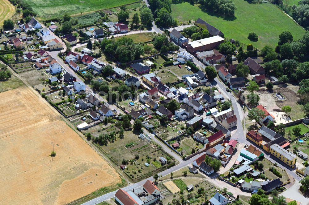 Aerial image Wieskau - Village view on street Muehlenweg in Wieskau in the state Saxony-Anhalt, Germany