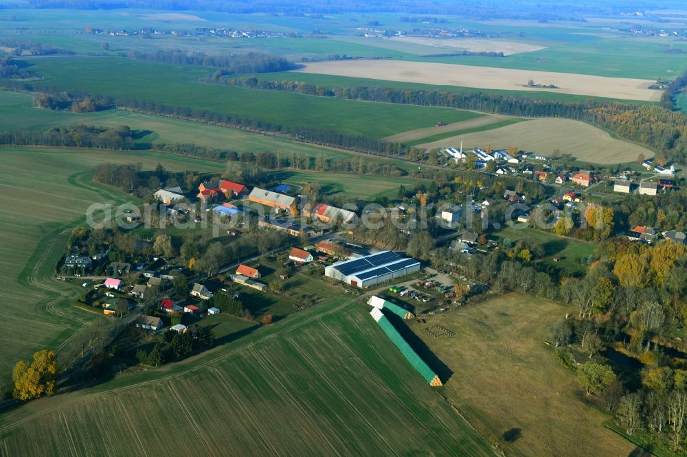 Wolde from the bird's eye view: Village view in Wolde in the state Mecklenburg - Western Pomerania, Germany