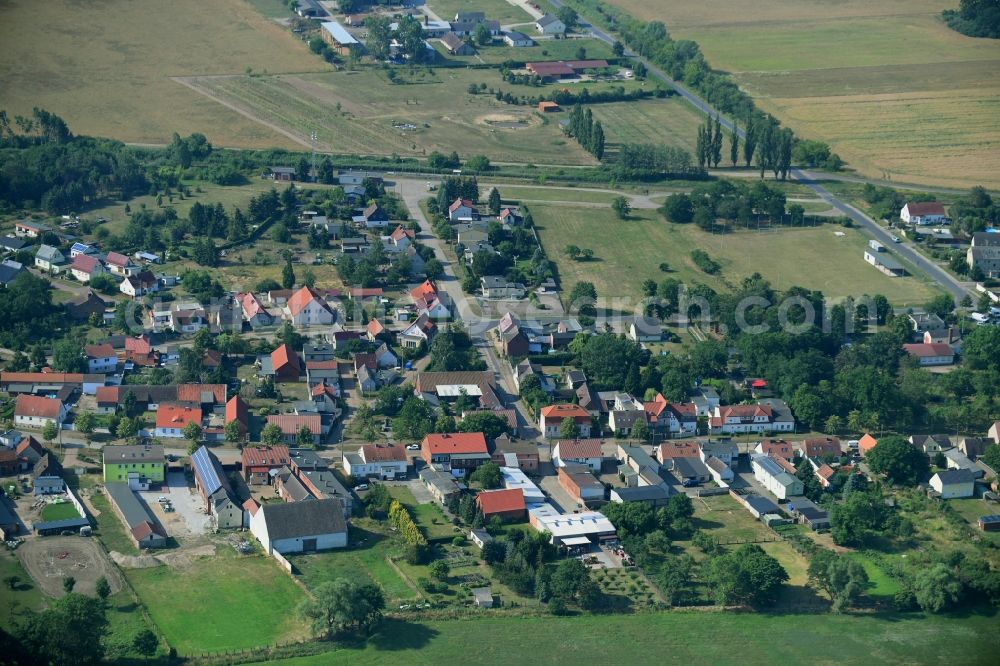 Woltersdorf from the bird's eye view: Village view in Woltersdorf in the state Saxony-Anhalt, Germany