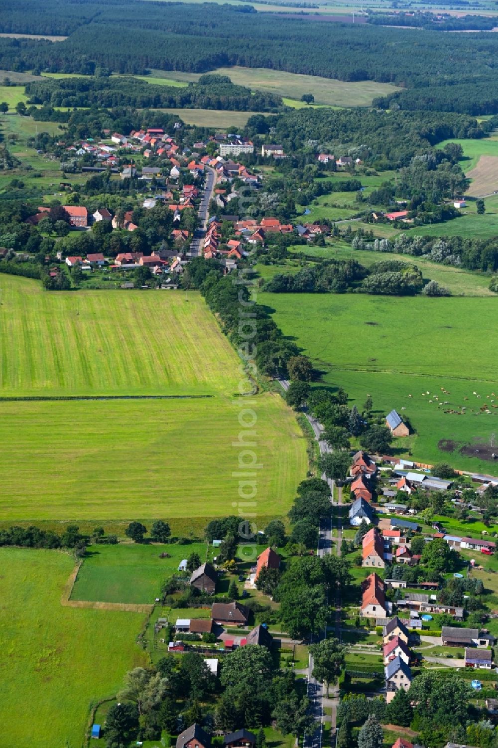 Wredenhagen from above - Village view in Wredenhagen in the state Mecklenburg - Western Pomerania, Germany