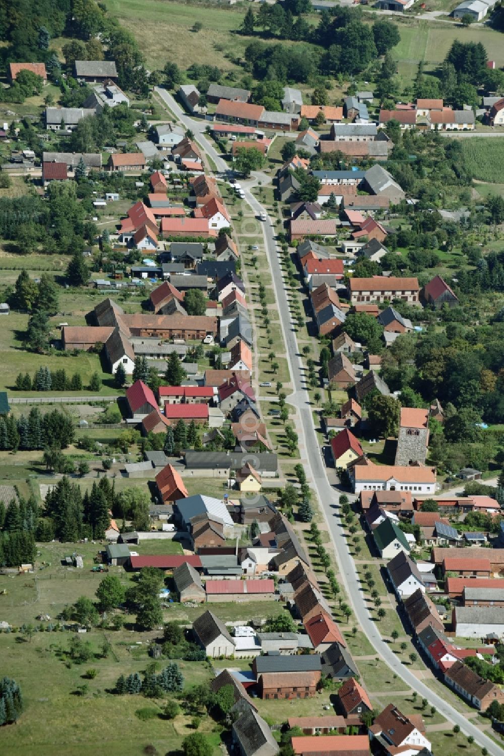 Aerial photograph Wutike - View of the village of Wutike in the state of Brandenburg