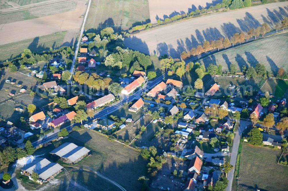 Zapel from above - Village view in Zapel in the state Mecklenburg - Western Pomerania, Germany