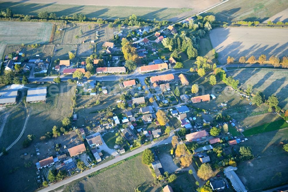 Zapel from the bird's eye view: Village view in Zapel in the state Mecklenburg - Western Pomerania, Germany