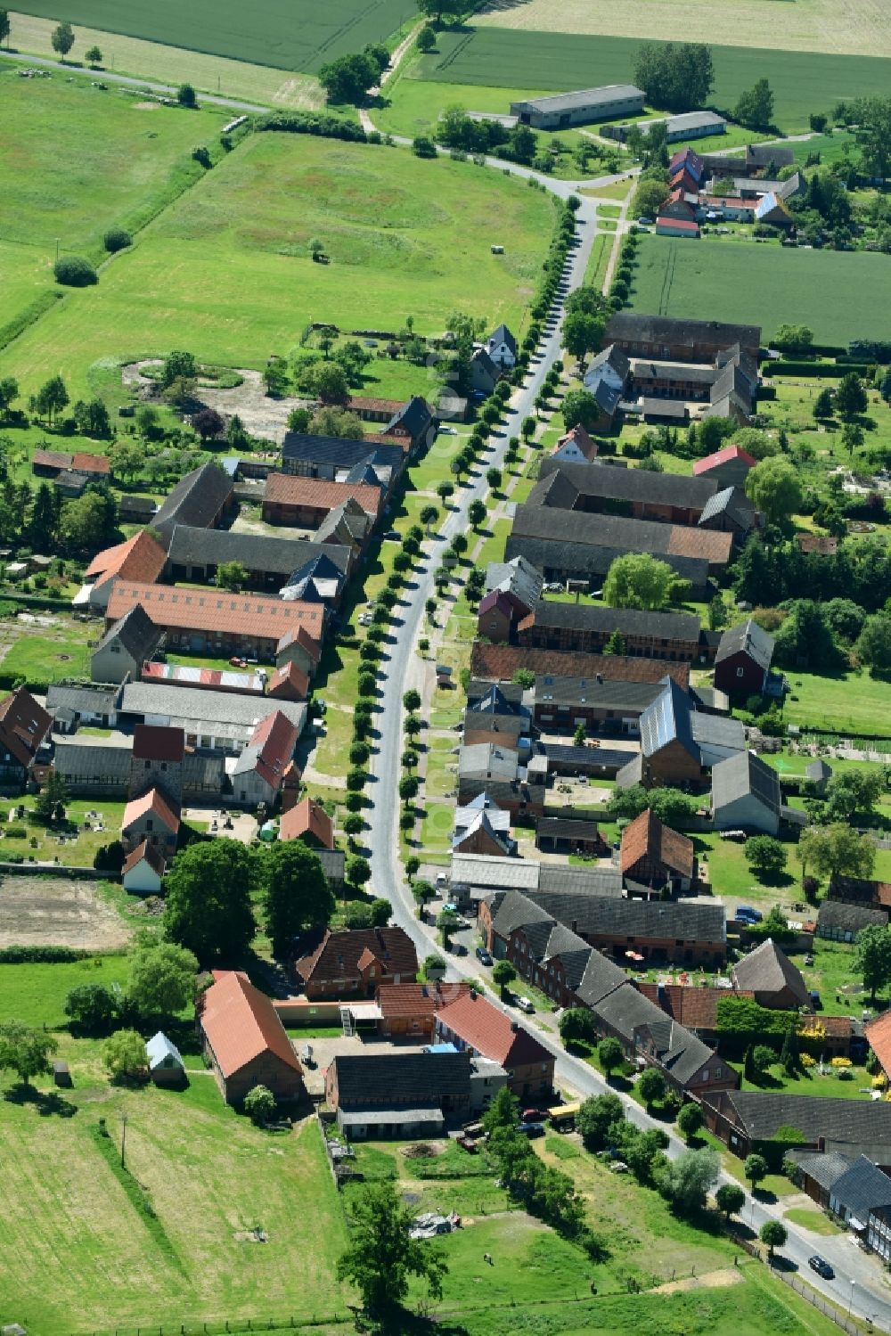 Zühlen from above - Village view in Zuehlen in the state Saxony-Anhalt, Germany