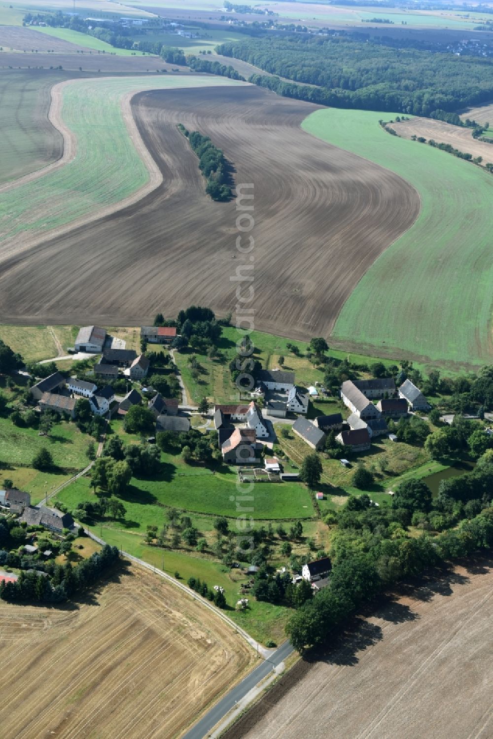 Ziegelheim from above - Village view of Ziegelheim in the state Thuringia