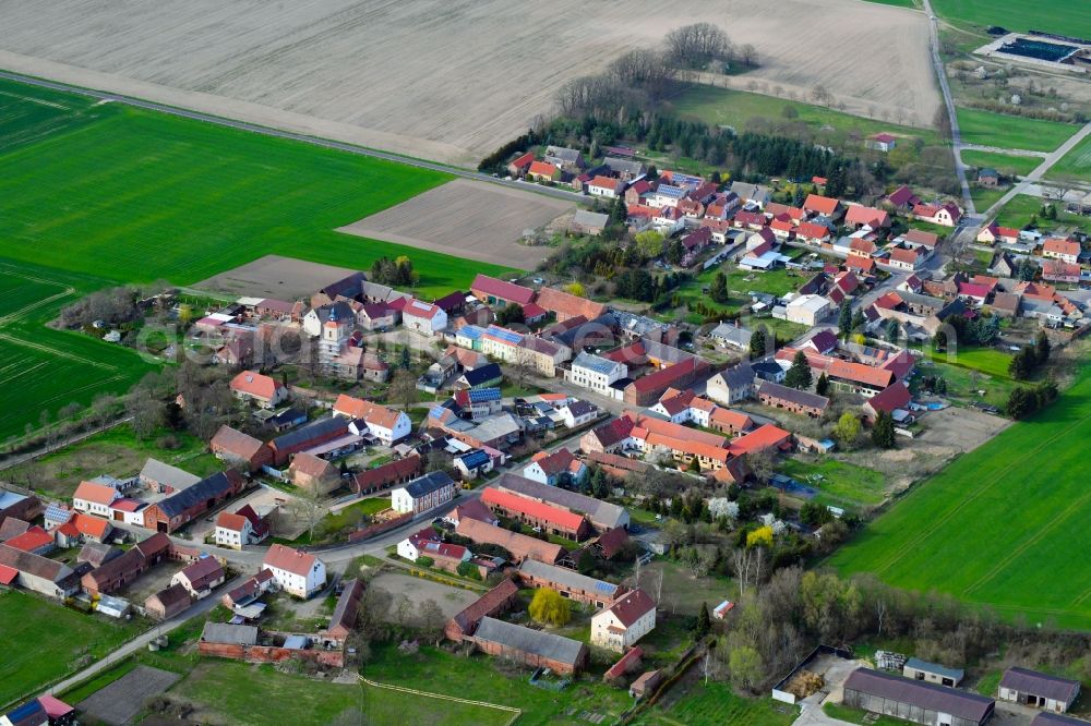 Zitz from the bird's eye view: Village view in Zitz in the state Brandenburg, Germany