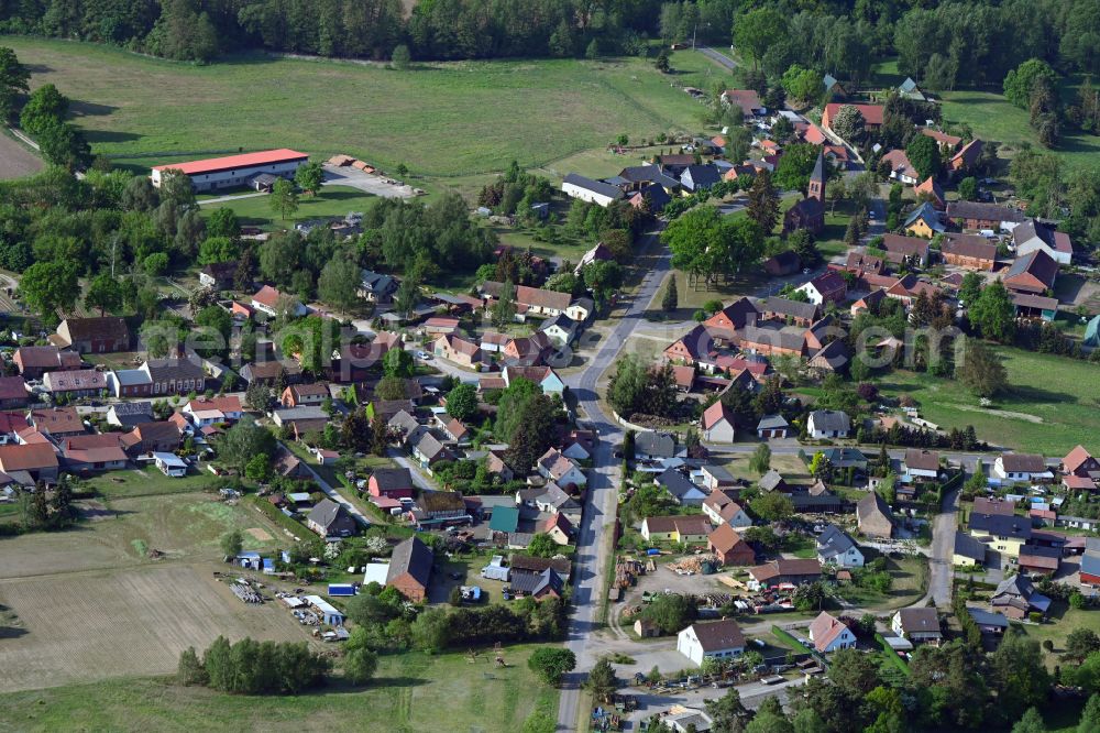 Aerial image Zootzen - Village view in Zootzen in the state Brandenburg, Germany