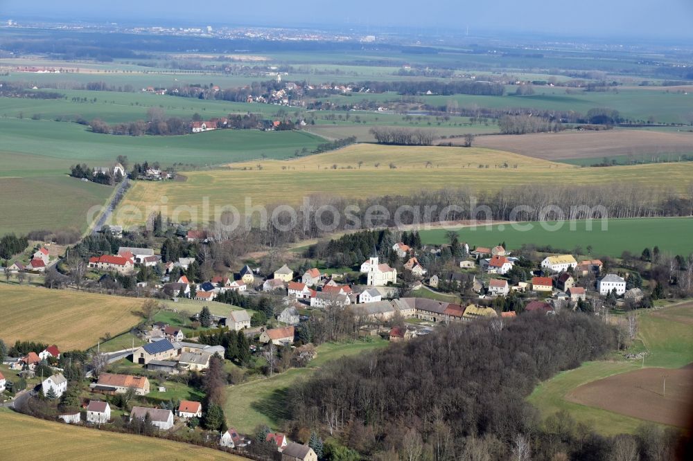 Aerial image Zschochau - Village view of Zschochau in the state Saxony