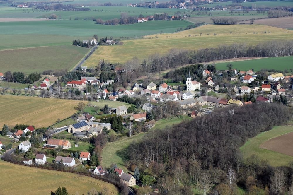 Zschochau from above - Village view of Zschochau in the state Saxony