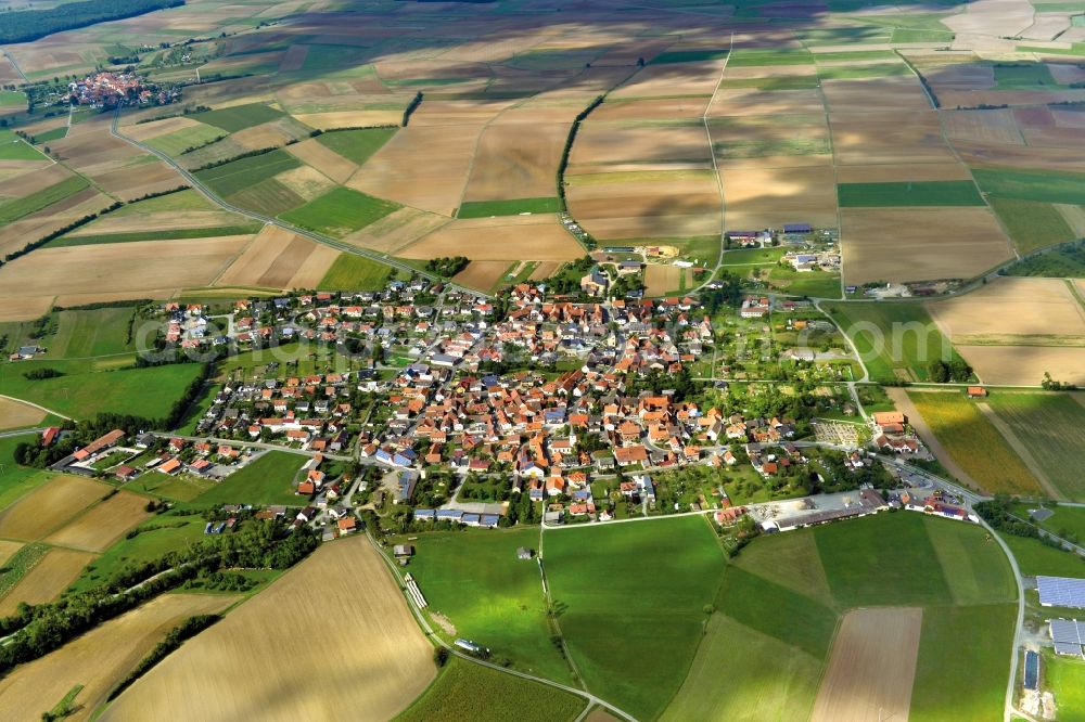 Aerial image Aidhausen - Village - View of the district Hassberge belonging municipality in Aidhausen in the state Bavaria