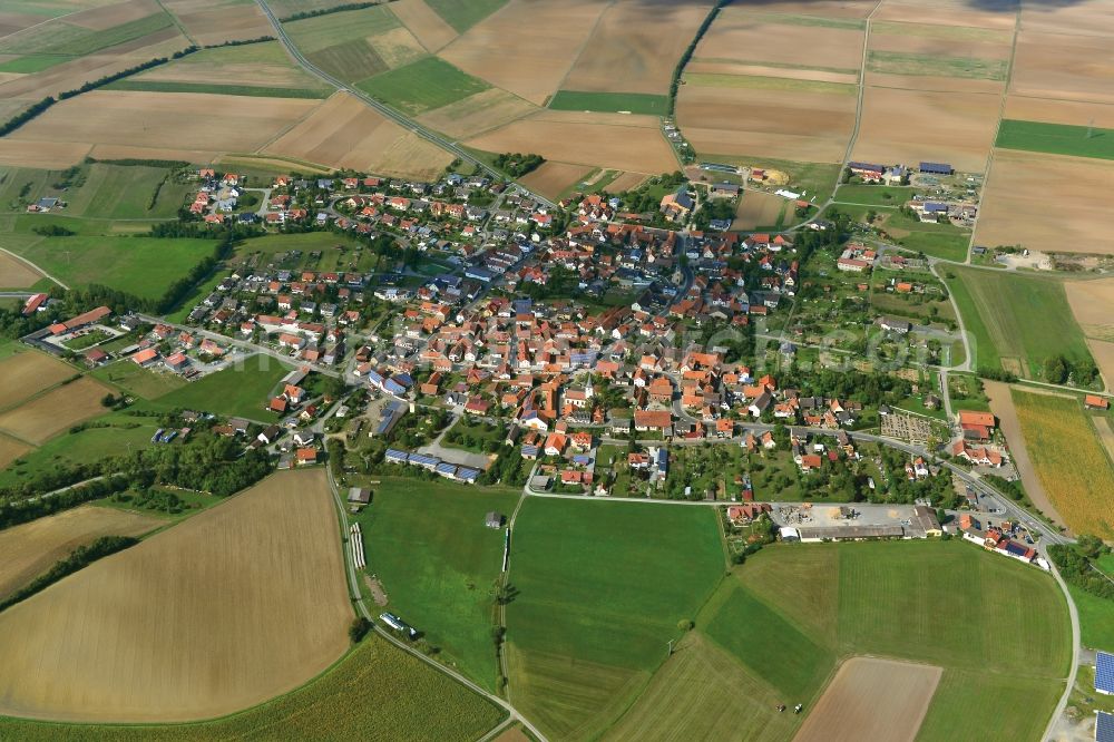 Aidhausen from the bird's eye view: Village - View of the district Hassberge belonging municipality in Aidhausen in the state Bavaria