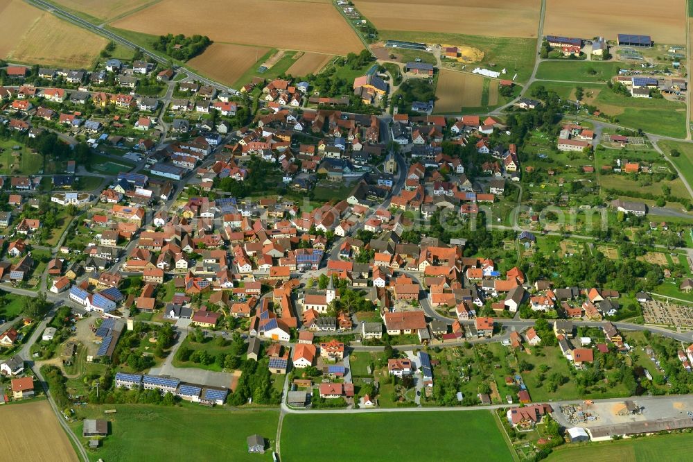 Aerial image Aidhausen - Village - View of the district Hassberge belonging municipality in Aidhausen in the state Bavaria