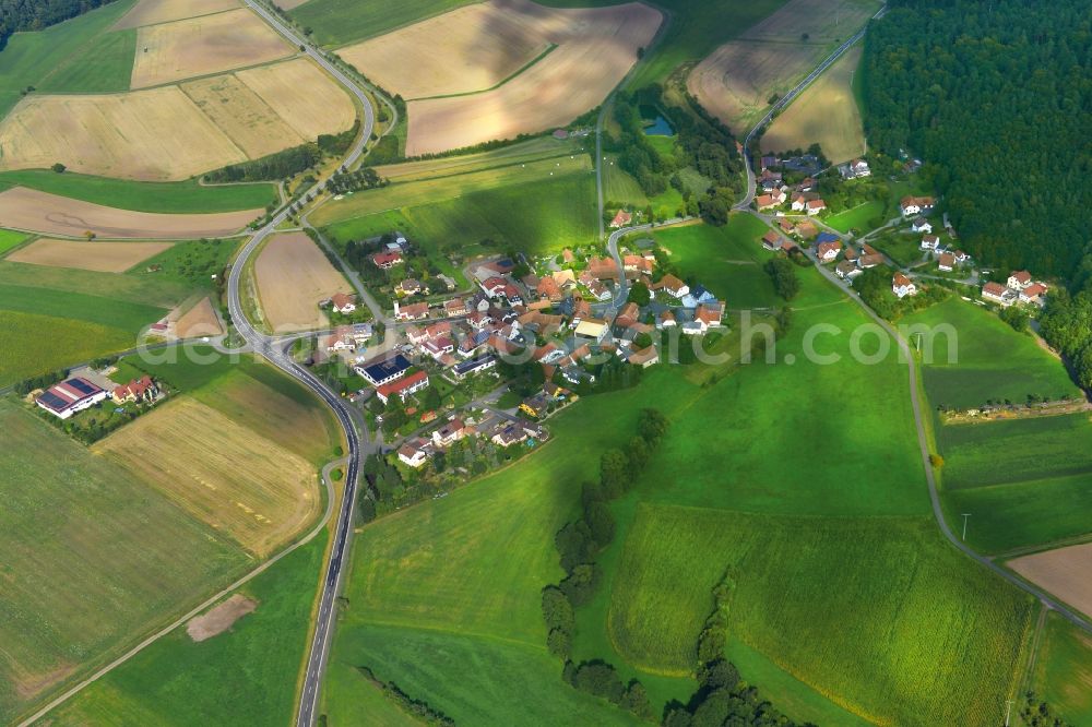 Allertshausen from above - Village - View of the district Hassberge belonging municipality in Maroldsweisach in the state Bavaria