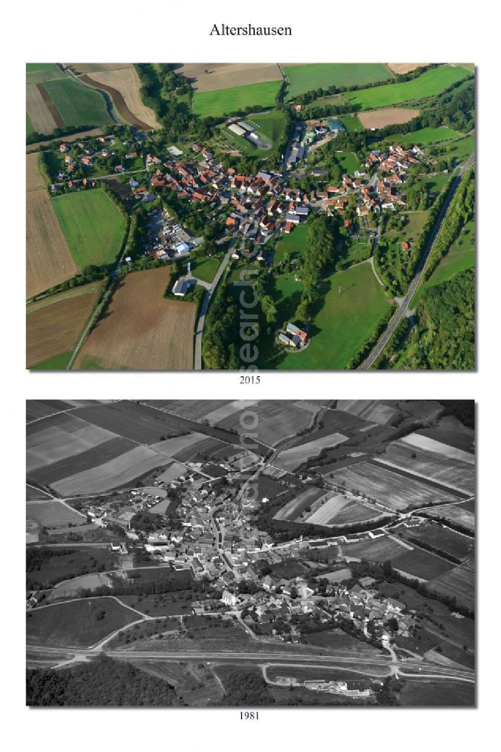 Aerial photograph Altershausen - Village - View of the district Hassberge belonging municipality in Altershausen in the state Bavaria