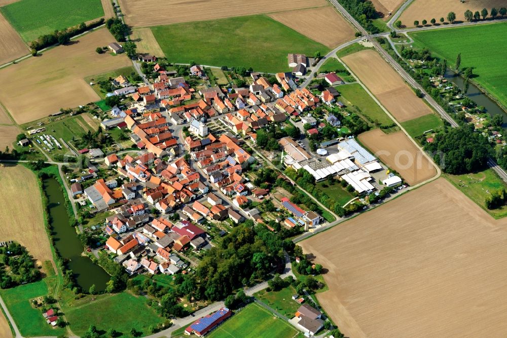 Augsfeld from above - Village - View of the district Hassberge belonging municipality in Augsfeld in the state Bavaria