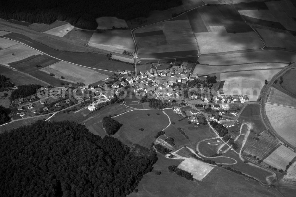 Ebern from the bird's eye view: Village - View of the district Hassberge belonging municipality in Bramberg in the state Bavaria