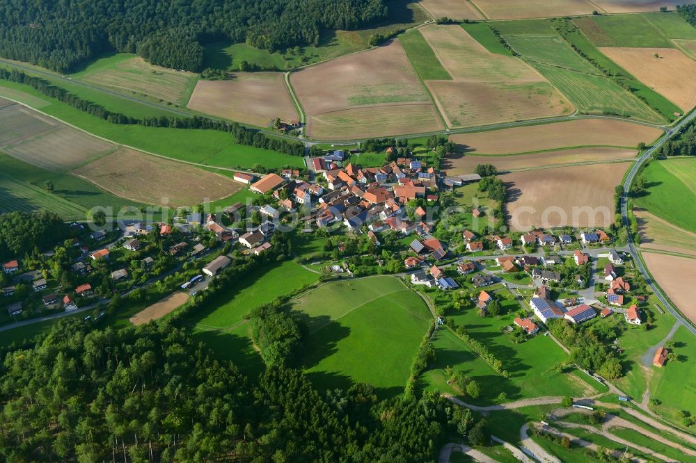 Aerial photograph Bramberg - Village - View of the district Hassberge belonging municipality in Bramberg in the state Bavaria