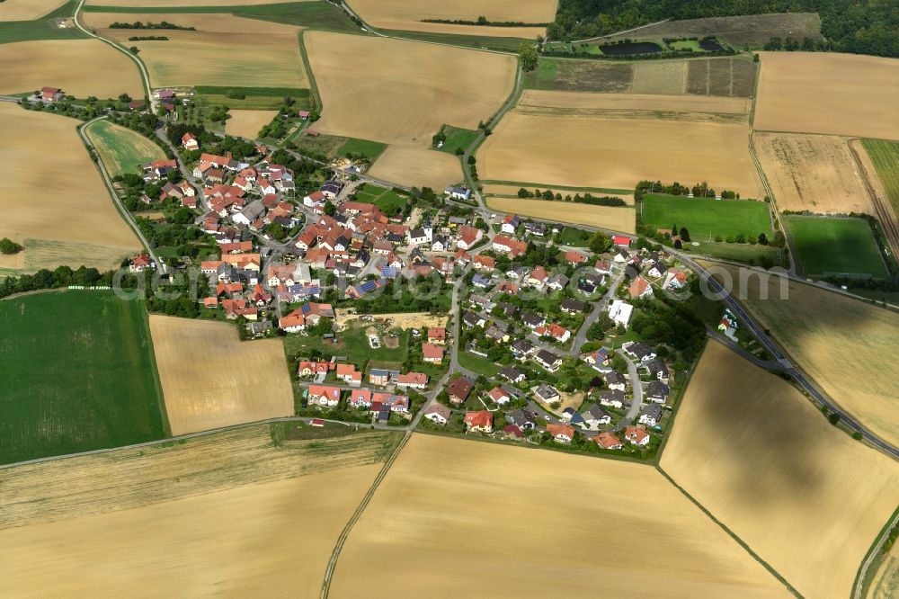 Buch from above - Village - View of the district Hassberge belonging municipality in Buch Theres in the state Bavaria