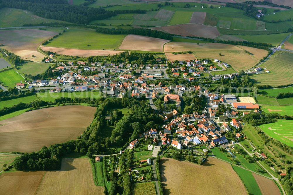 Burgpreppach from above - Village - View of the district Hassberge belonging municipality in Burgpreppach in the state Bavaria