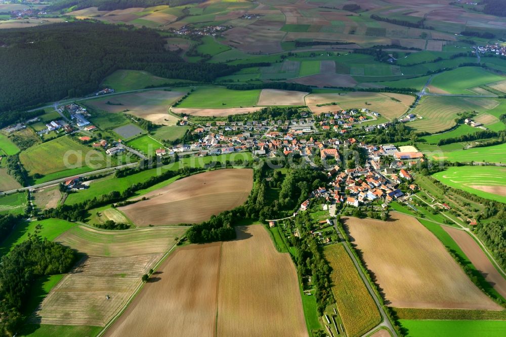 Burgpreppach from above - Village - View of the district Hassberge belonging municipality in Burgpreppach in the state Bavaria