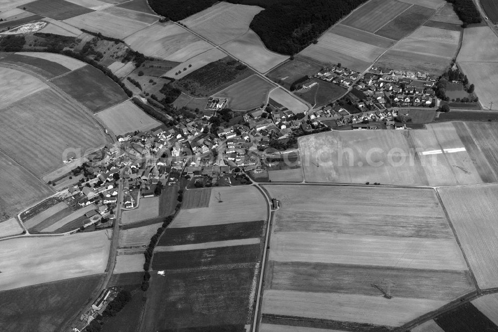 Aerial photograph Dampfach - Village - View of the district Hassberge belonging municipality in Dampfach in the state Bavaria