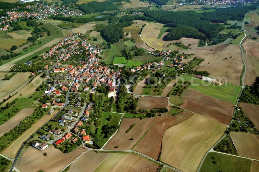 Dankenfeld from above - Village - View of the district Hassberge belonging municipality in Dankenfeld Oberaurach in the state Bavaria