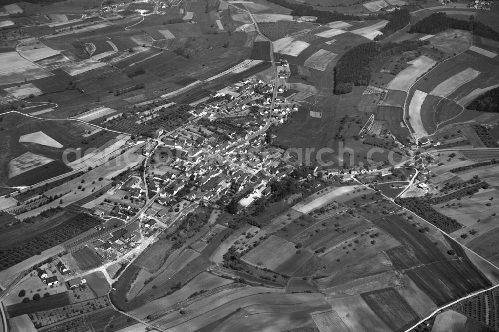 Aerial image Dankenfeld - Village - View of the district Hassberge belonging municipality in Dankenfeld Oberaurach in the state Bavaria