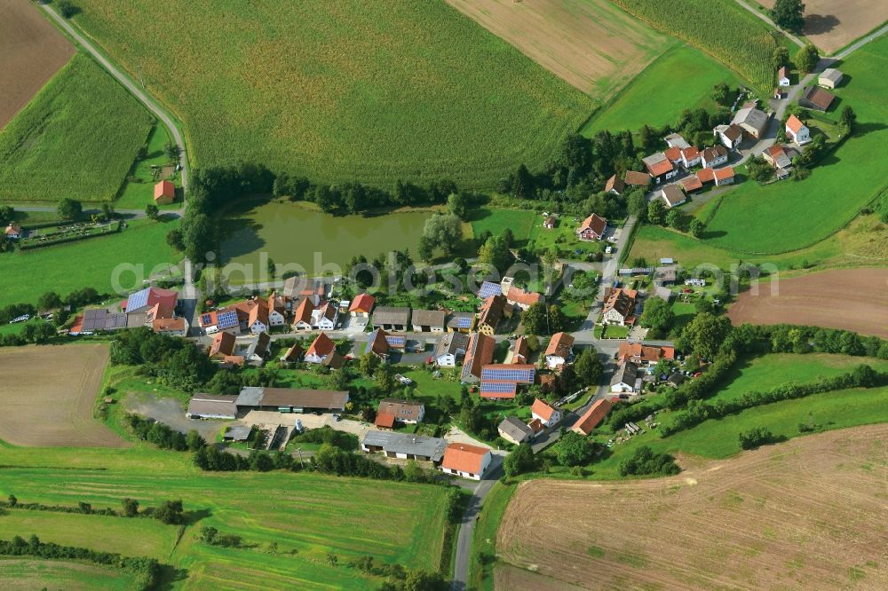 Dippach from above - Village - View of the district Hassberge belonging municipality in Dippach in the state Bavaria