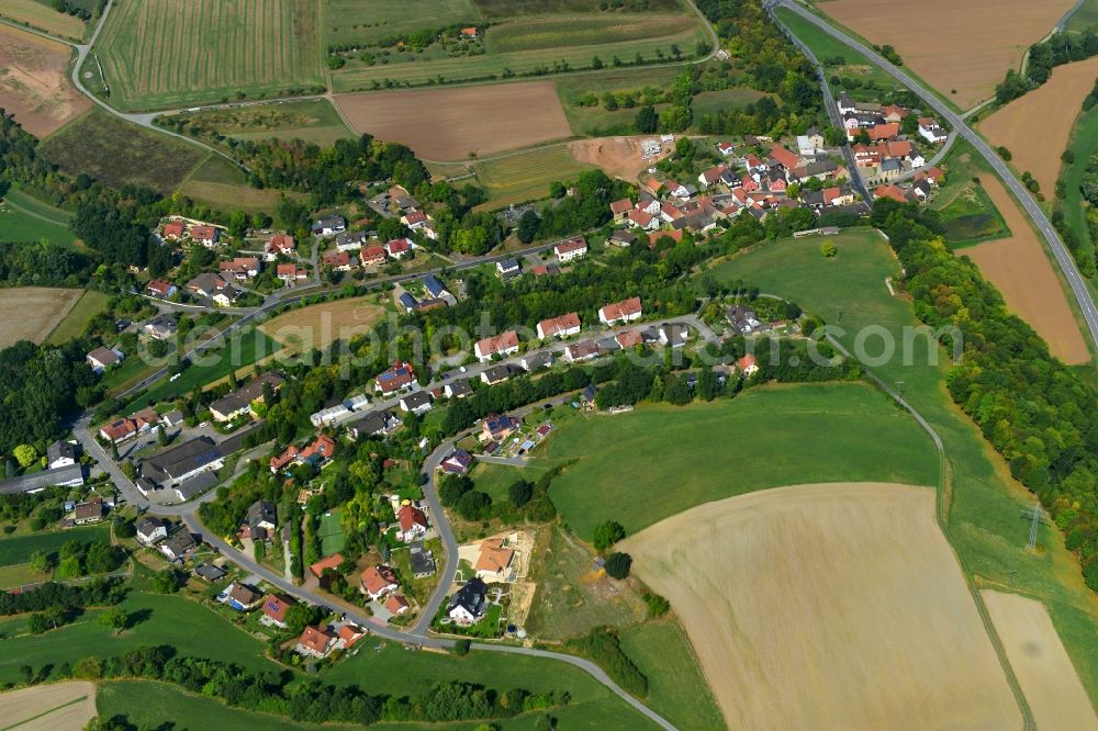 Dippach a. Main from above - Village - View of the district Hassberge belonging municipality in Dippach a. Main in the state Bavaria