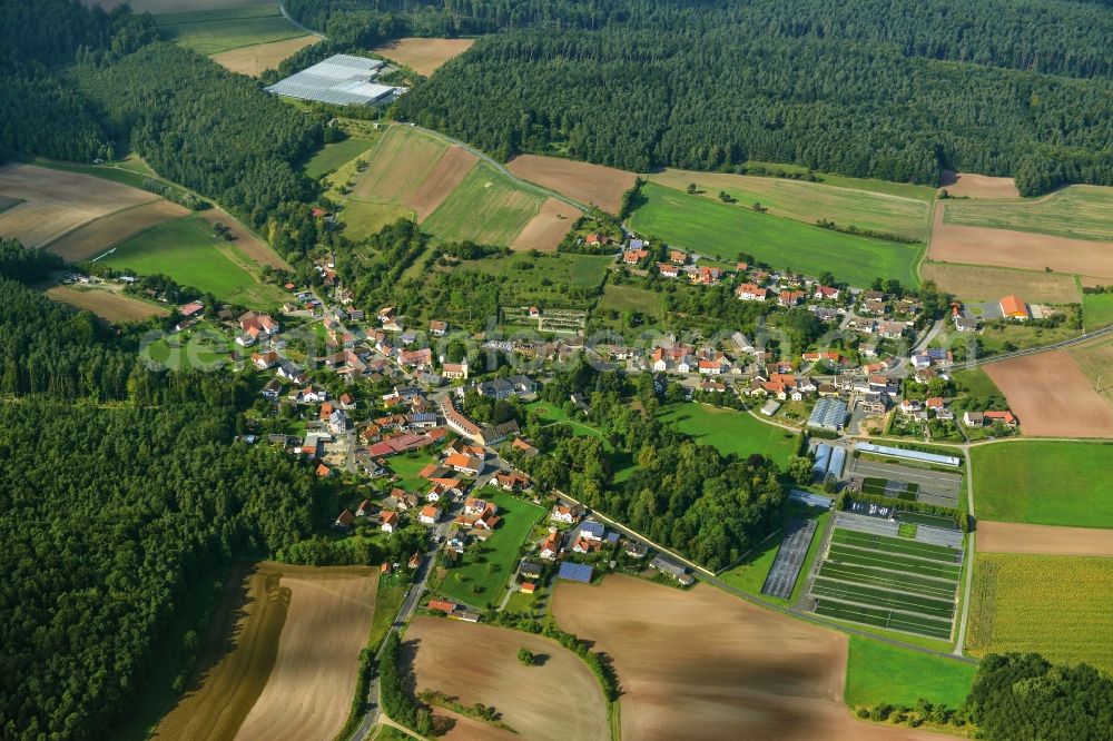 Aerial photograph Ditterswind - Village - View of the district Hassberge belonging municipality in Ditterswind in the state Bavaria