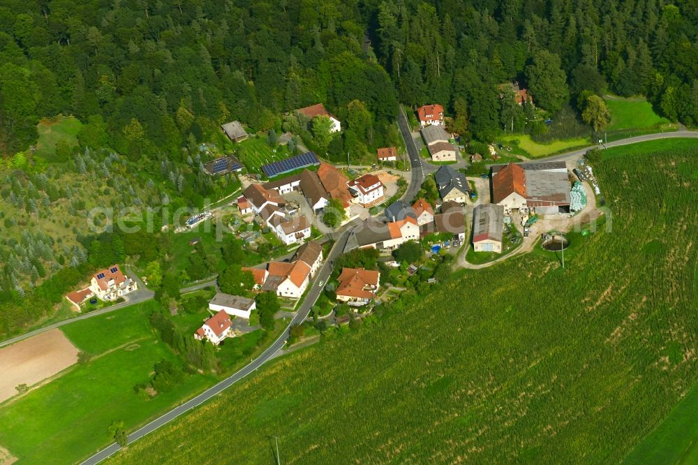 Aerial photograph Dürrnhof - Village - View of the district Hassberge belonging municipality in Duerrnhof in the state Bavaria