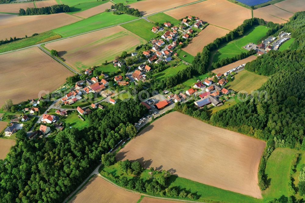 Aerial photograph Eichelberg - Village - View of the district Hassberge belonging municipality in Eichelberg in the state Bavaria