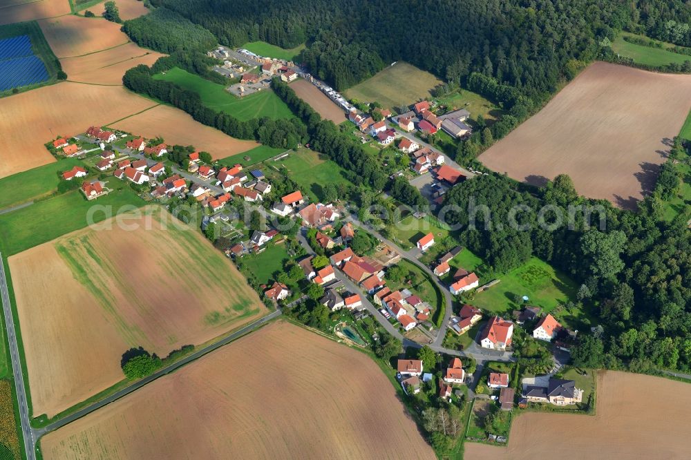 Eichelberg from above - Village - View of the district Hassberge belonging municipality in Eichelberg in the state Bavaria