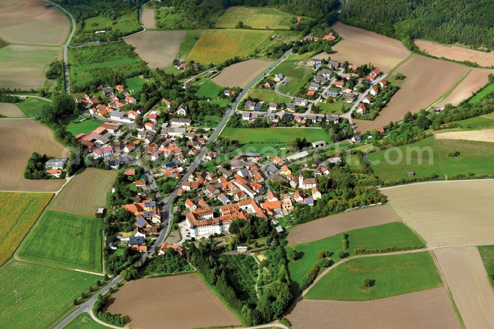 Aerial photograph Eichelsdorf - Village - View of the district Hassberge belonging municipality in Eichelsdorf in the state Bavaria