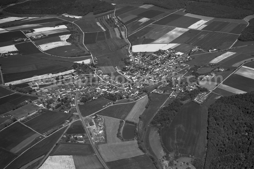 Aerial photograph Ermershausen - Village - View of the district Hassberge belonging municipality in Ermershausen in the state Bavaria