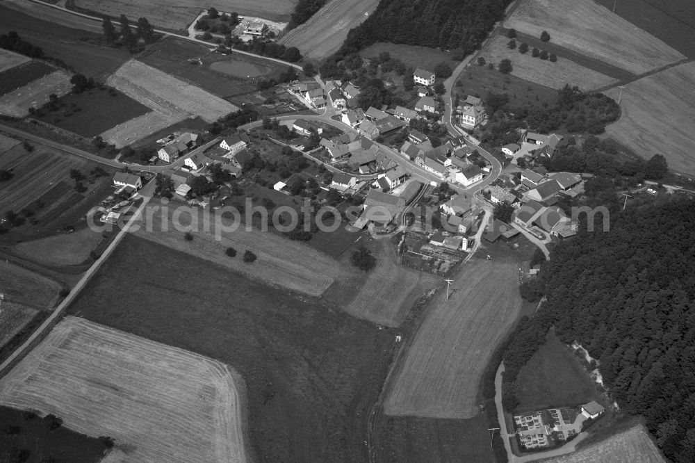 Fitzendorf from the bird's eye view: Village - View of the district Hassberge belonging municipality in Fitzendorf in the state Bavaria