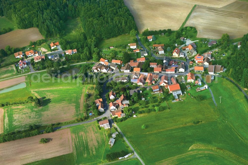 Aerial image Fitzendorf - Village - View of the district Hassberge belonging municipality in Fitzendorf in the state Bavaria