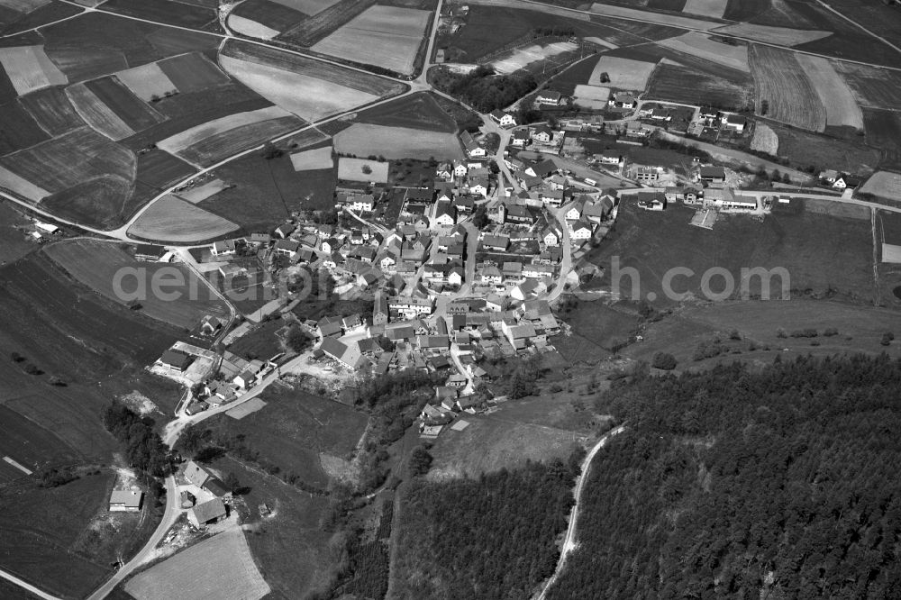 Aerial image Fürnbach - Village - View of the district Hassberge belonging municipality in Fuernbach in the state Bavaria