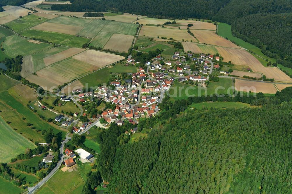 Aerial image Fürnbach - Village - View of the district Hassberge belonging municipality in Fuernbach in the state Bavaria