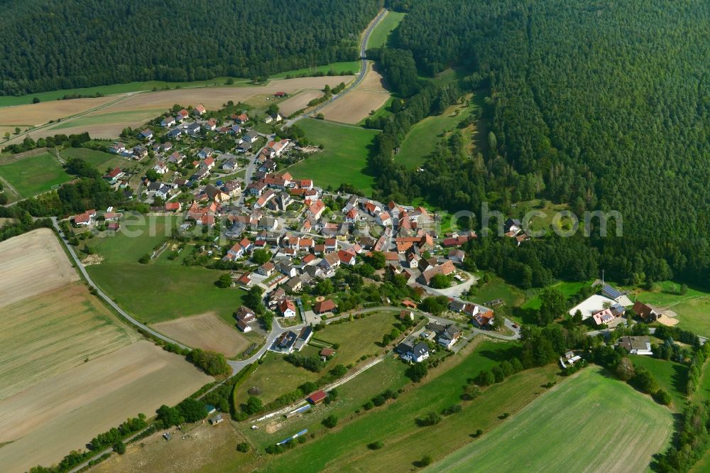 Aerial photograph Fürnbach - Village - View of the district Hassberge belonging municipality in Fuernbach in the state Bavaria