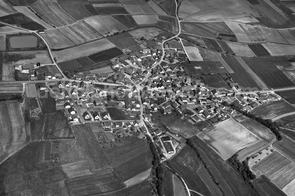 Aerial photograph Geusfeld - Village - View of the district Hassberge belonging municipality in Geusfeld in the state Bavaria