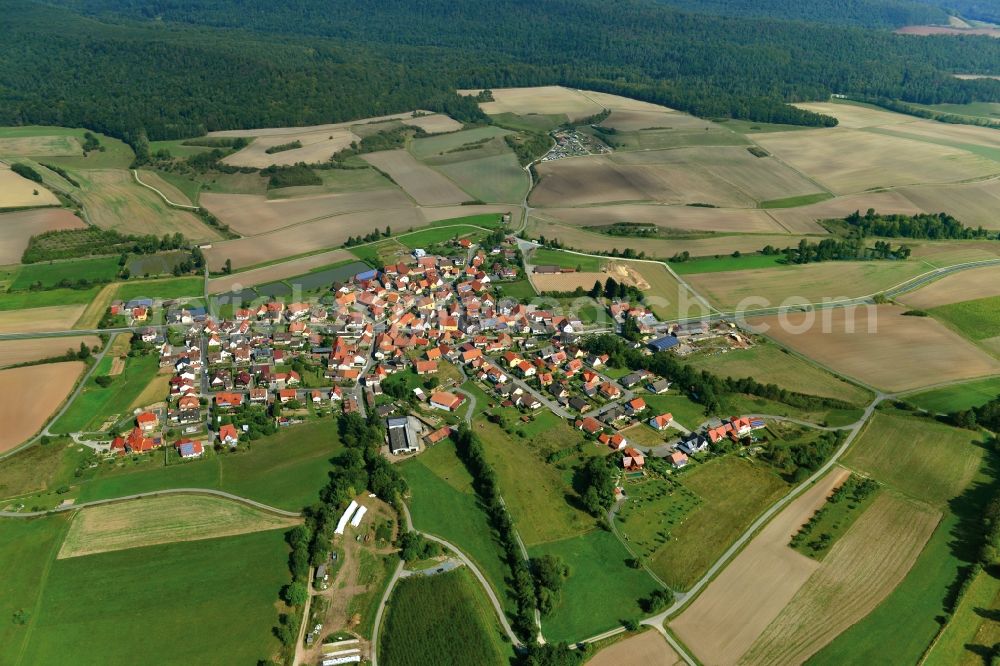 Aerial photograph Geusfeld - Village - View of the district Hassberge belonging municipality in Geusfeld in the state Bavaria