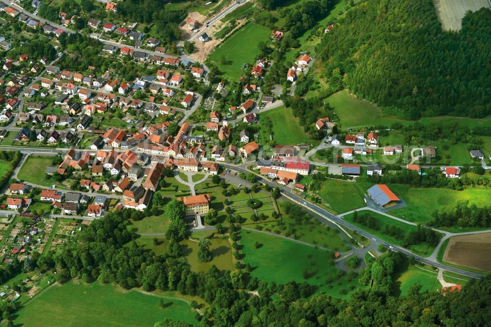 Aerial photograph Ebelsbach - Village - View of the district Hassberge belonging municipality in Gleisenau in the state Bavaria