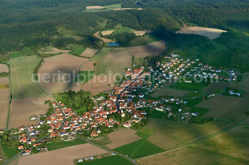 Goßmannsdorf from above - Village - View of the district Hassberge belonging municipality in Hofheim in Unterfranken in the state Bavaria