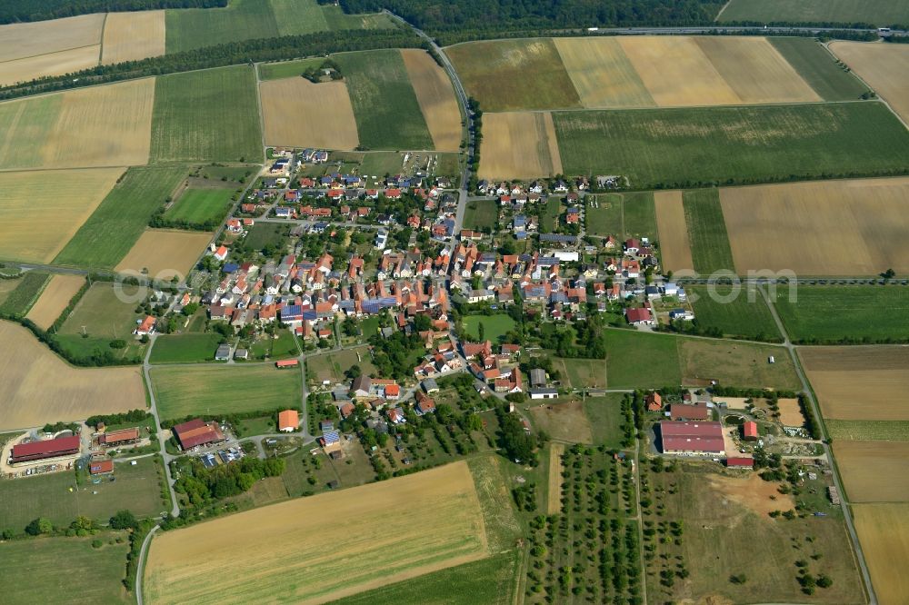 Aerial image Hainert - Village - View of the district Hassberge belonging municipality in Hainert in the state Bavaria