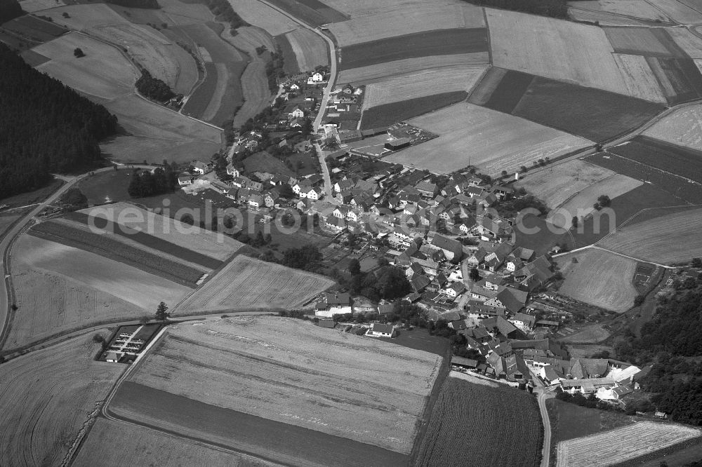 Aerial image Hohnhausen - Village - View of the district Hassberge belonging municipality in Hohnhausen in the state Bavaria