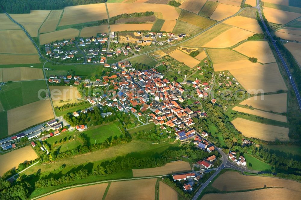 Humprechtshausen from above - Village - View of the district Hassberge belonging municipality in Humprechtshausen in the state Bavaria